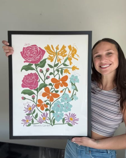Jardín Familiar – Ilustración Personalizada con Flores de Nacimiento