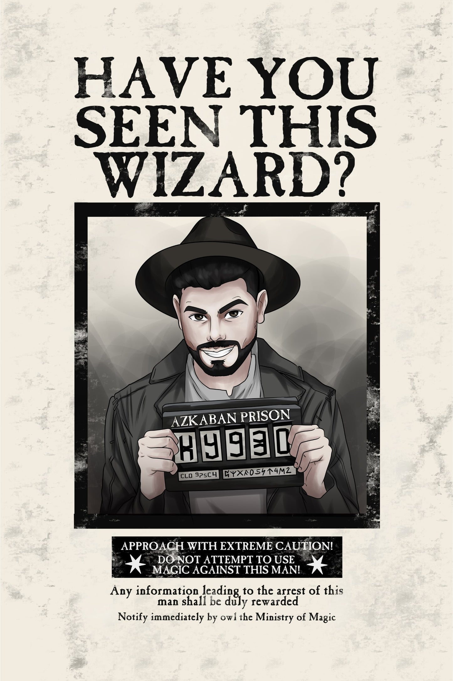 Spersonalizowany portret - Plakat poszukiwanego maga