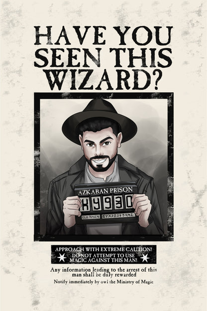 Spersonalizowany portret - Plakat poszukiwanego maga