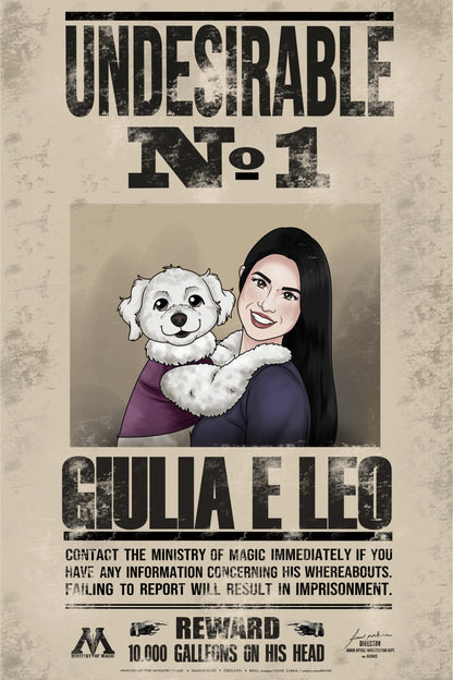 Spersonalizowany portret - Plakat poszukiwanego maga