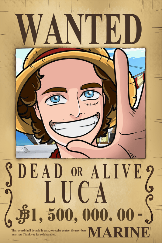 Ritratto Personalizzato: Manifesto Pirati Ricercati