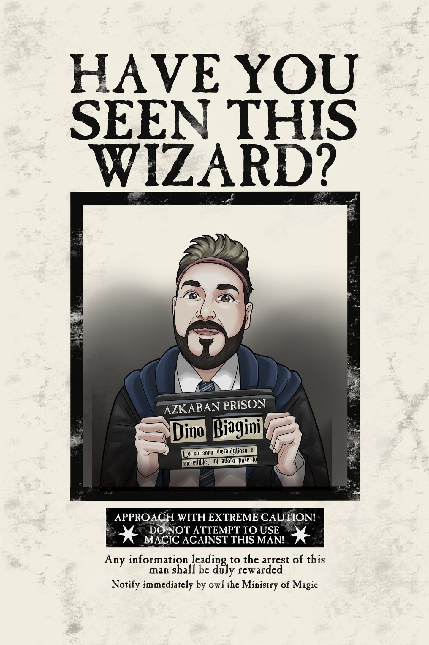 Spersonalizowany portret - Plakat poszukiwanego maga