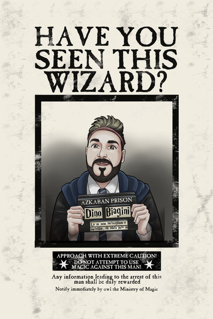 Spersonalizowany portret - Plakat poszukiwanego maga