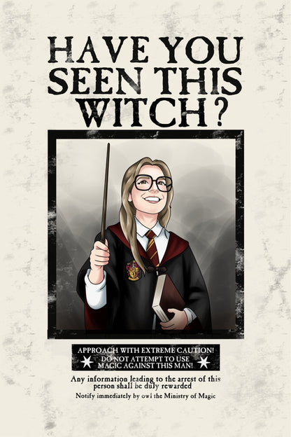Spersonalizowany portret - Plakat poszukiwanego maga
