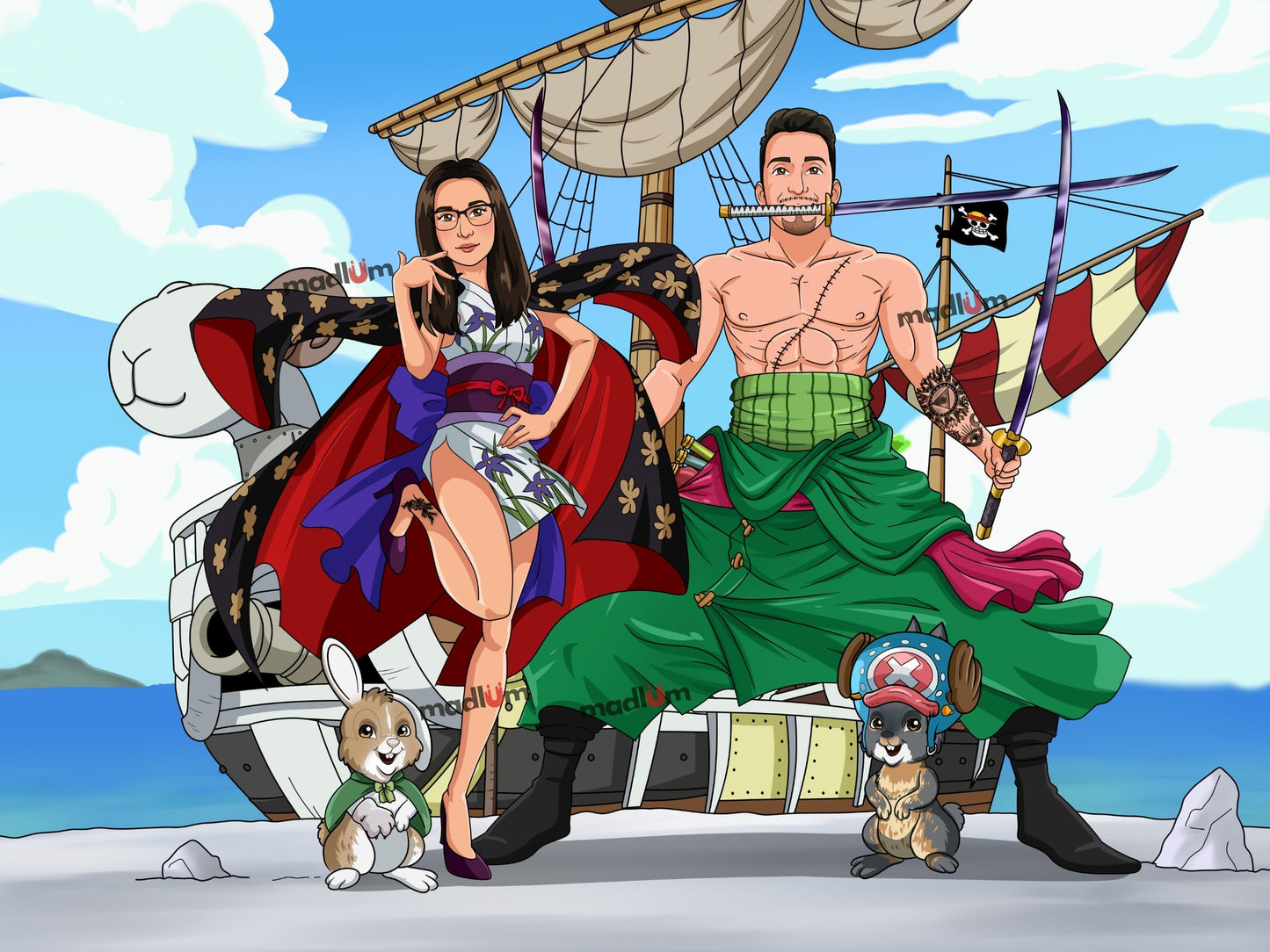 Ritratto Personalizzato One Piece Corpo Intero