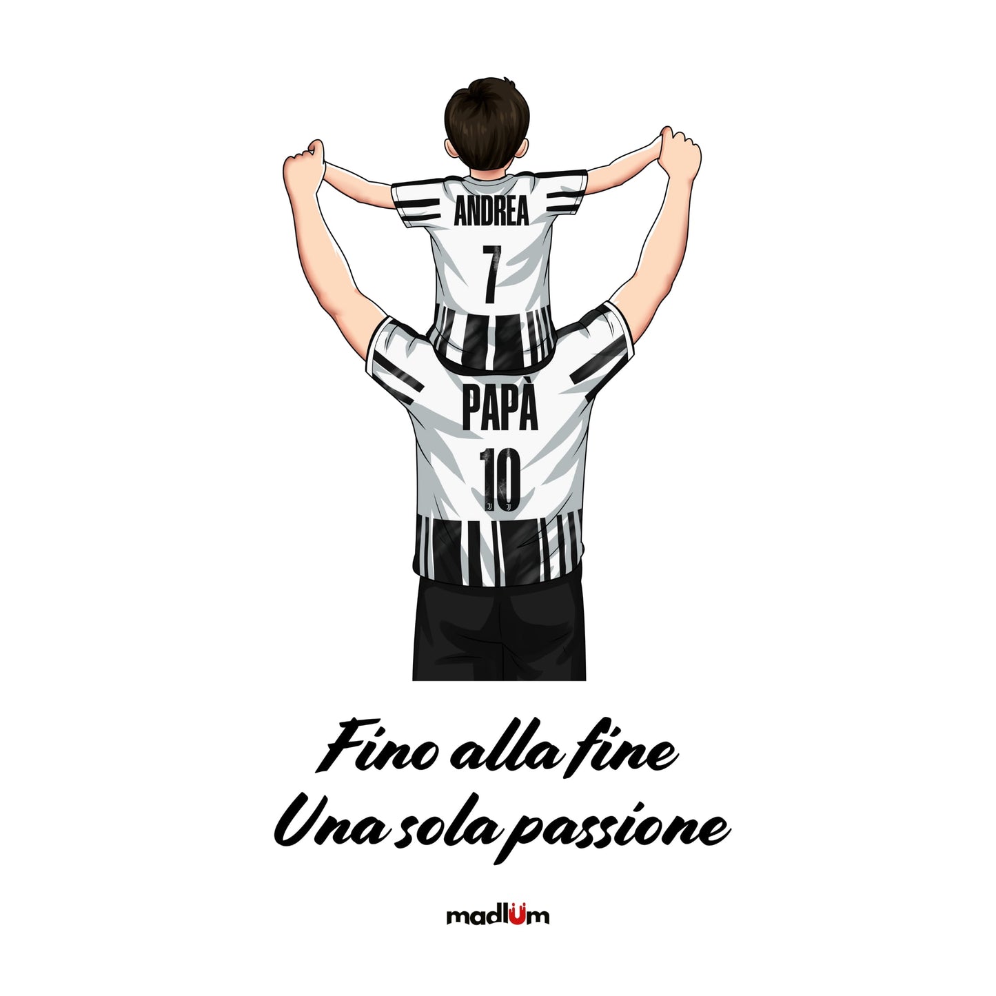 Ritratto su t-shirt/felpa – una sola grande passione