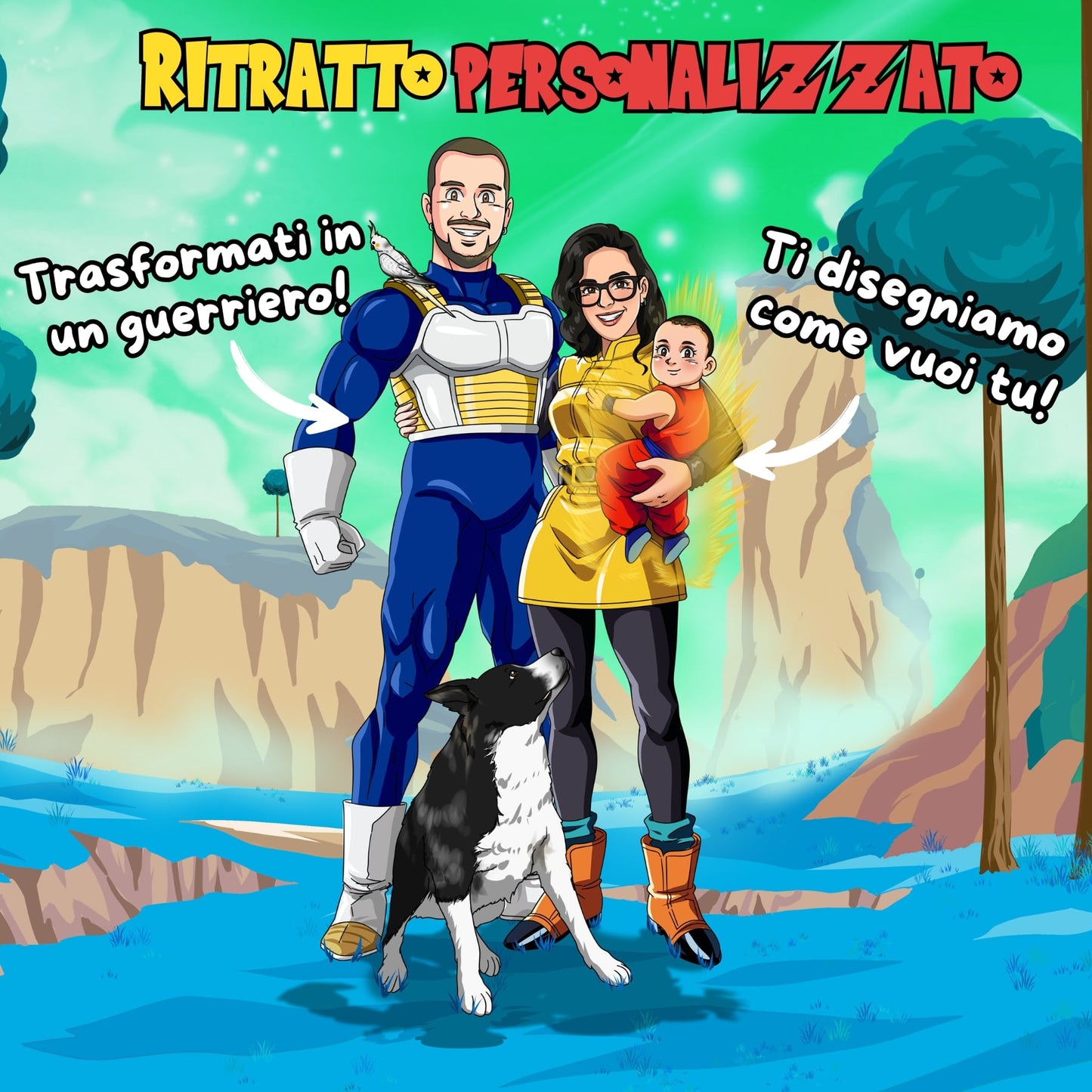 Ritratto Personalizzato Diventa Super Saiyan