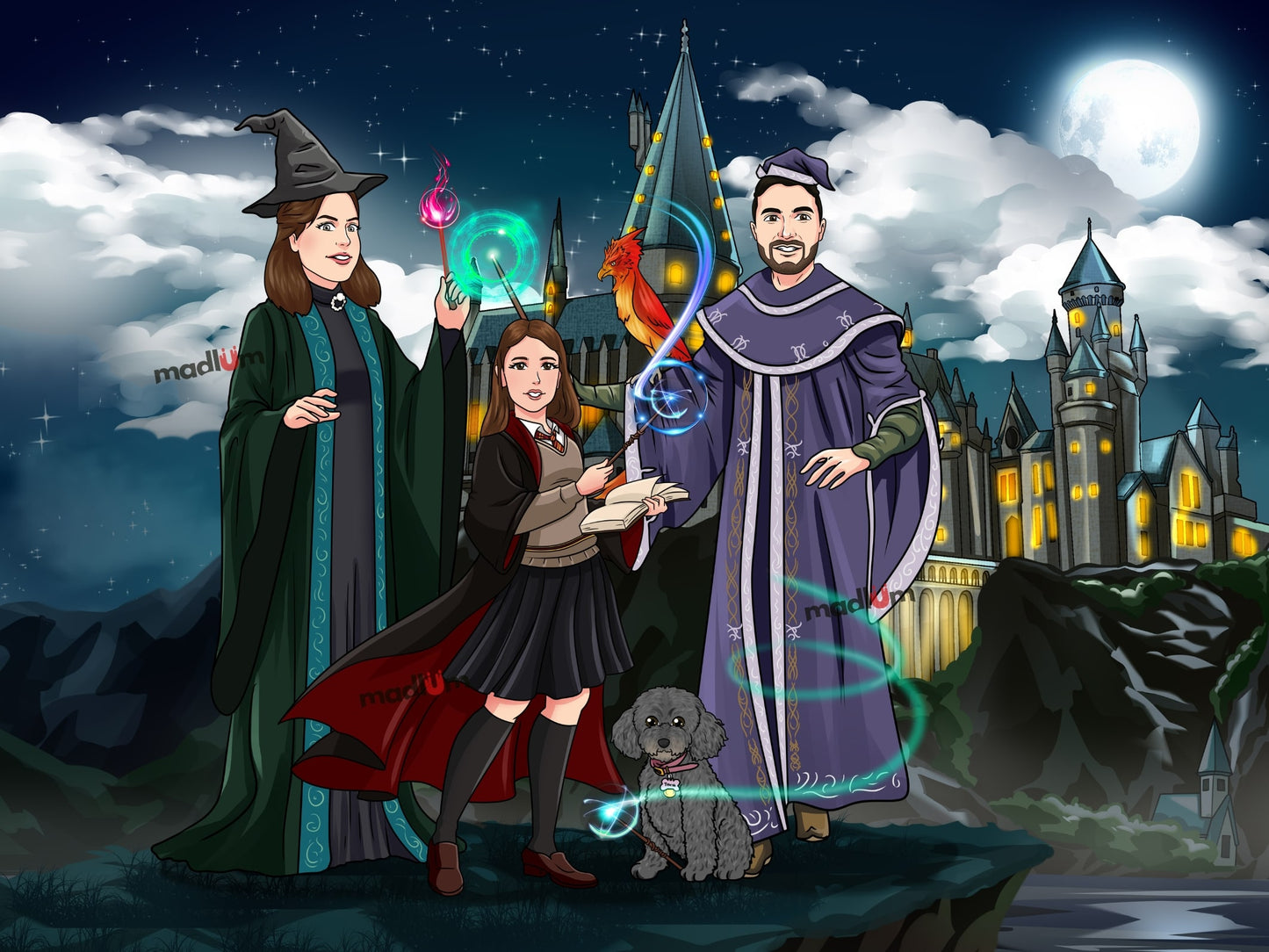 Portrait personnalisé - De Moldus à Sorciers !