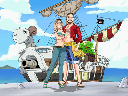 Ritratto Personalizzato One Piece Corpo Intero
