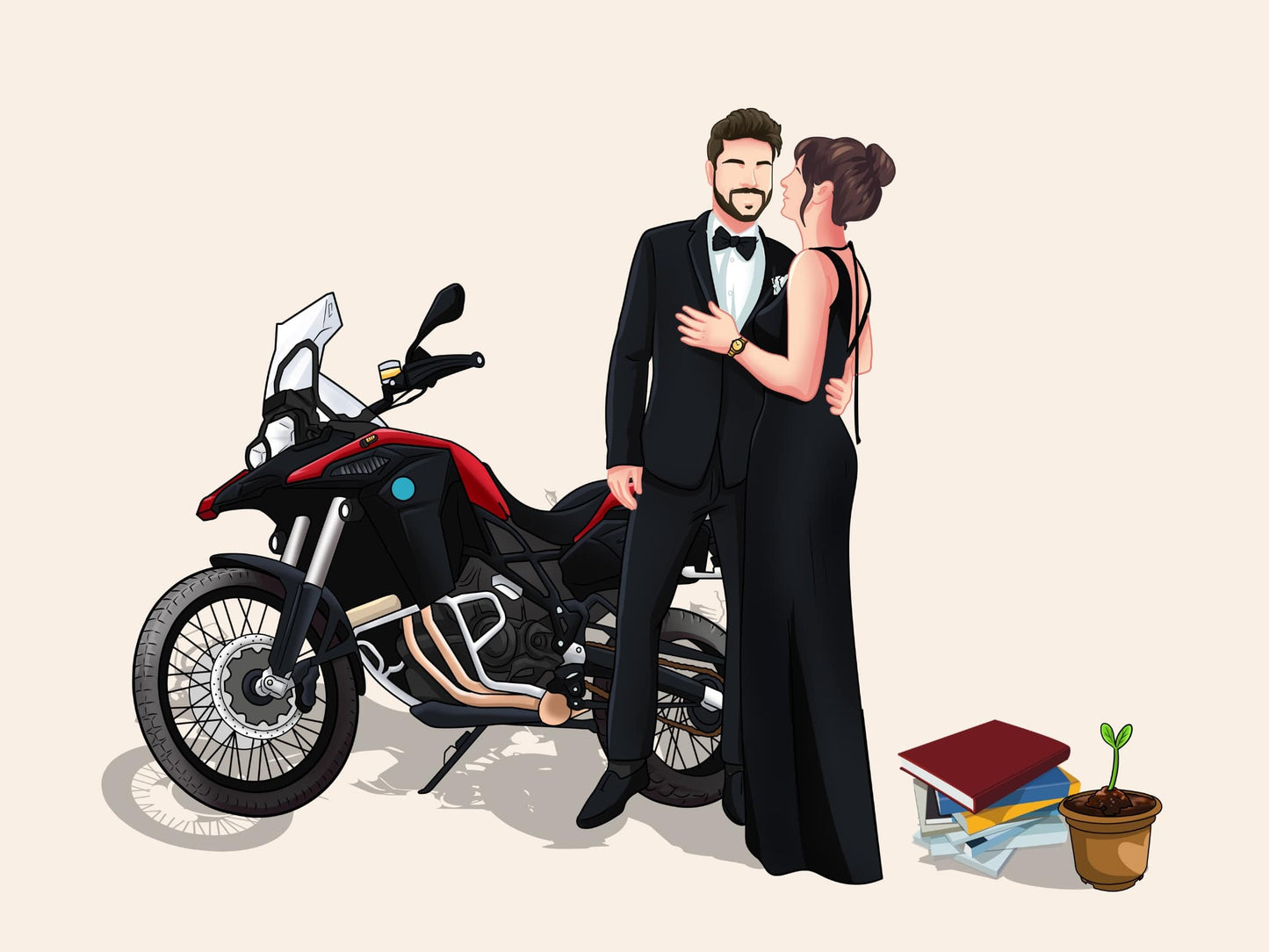 Illustration personnalisée portrait sans visage